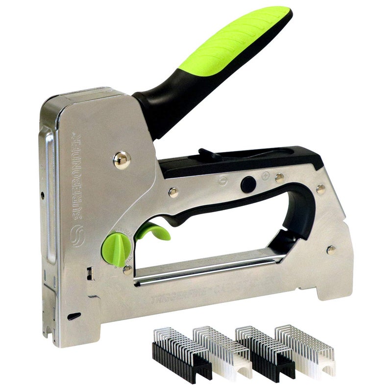 Surebonder TRIGGERFIRE Cable Tacker Staple Gun, Safely Secure Varying Low Voltage Wire Types - Coax RG6, RG59 and Ethernet Cat-5 - Two Modes: Trigger & Normal (5659) - Image 3
